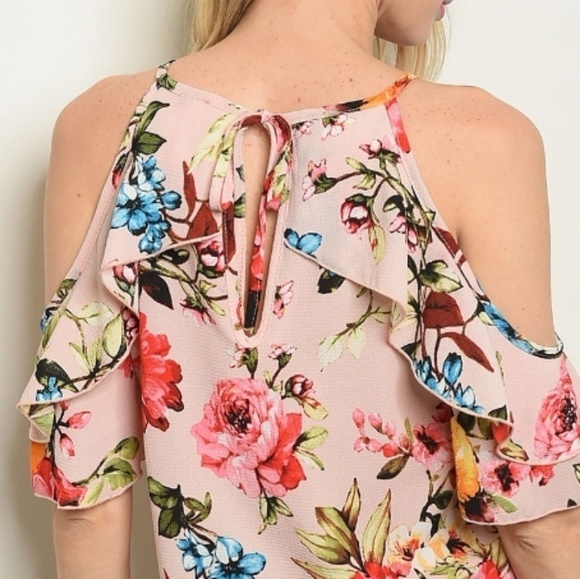 LAST Blush Pink Floral Blouse - Picture 3 of 6